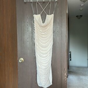 Slinky white sparkly dress